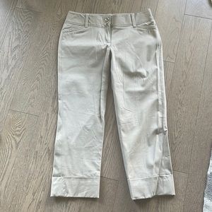 NWT White House Black Market Khaki Beige Cropped Pants Size 4